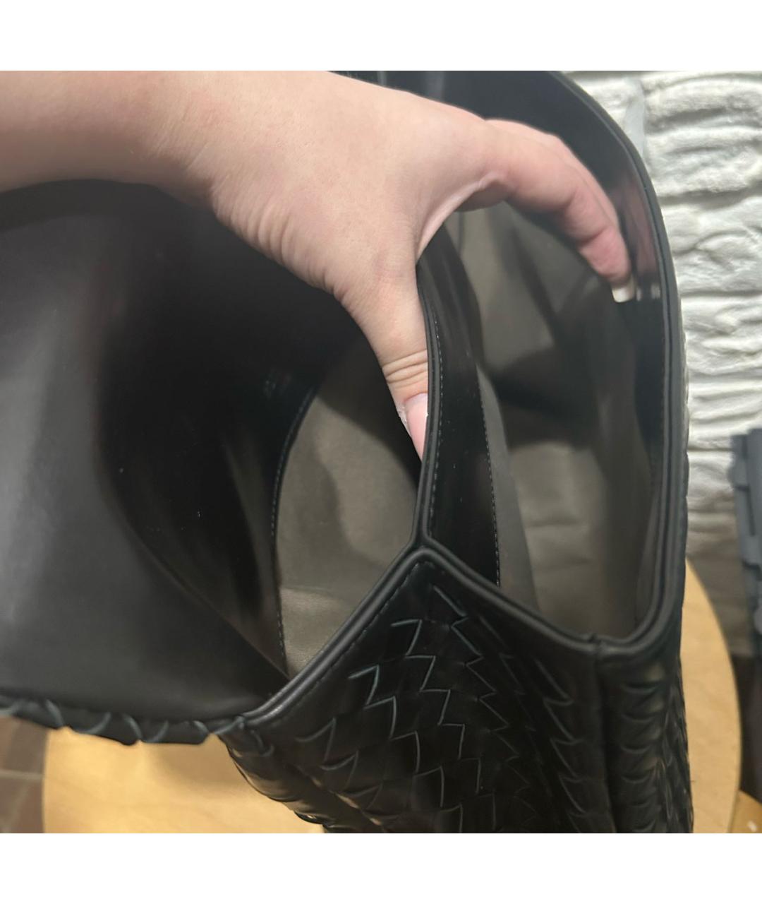 BOTTEGA VENETA Черный кожаный портфель, фото 4