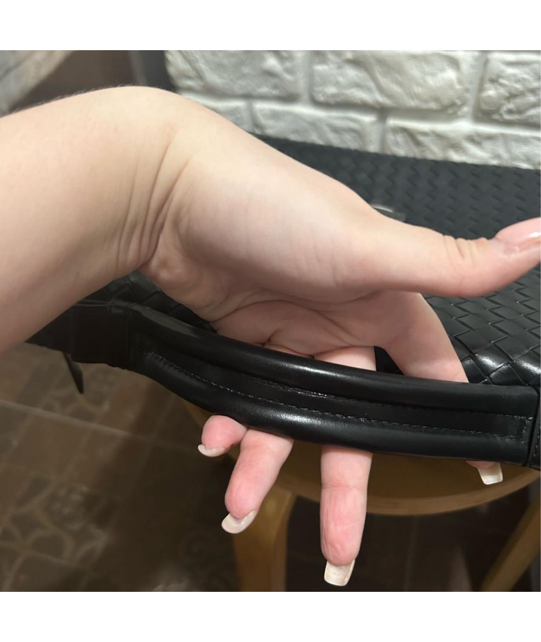 BOTTEGA VENETA Черный кожаный портфель, фото 5