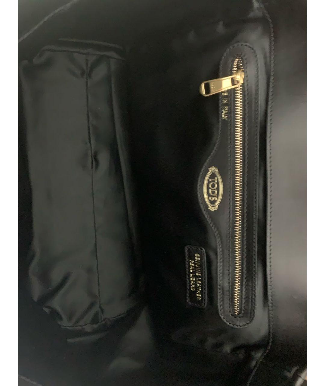 TOD'S Черная кожаная сумка с короткими ручками, фото 7