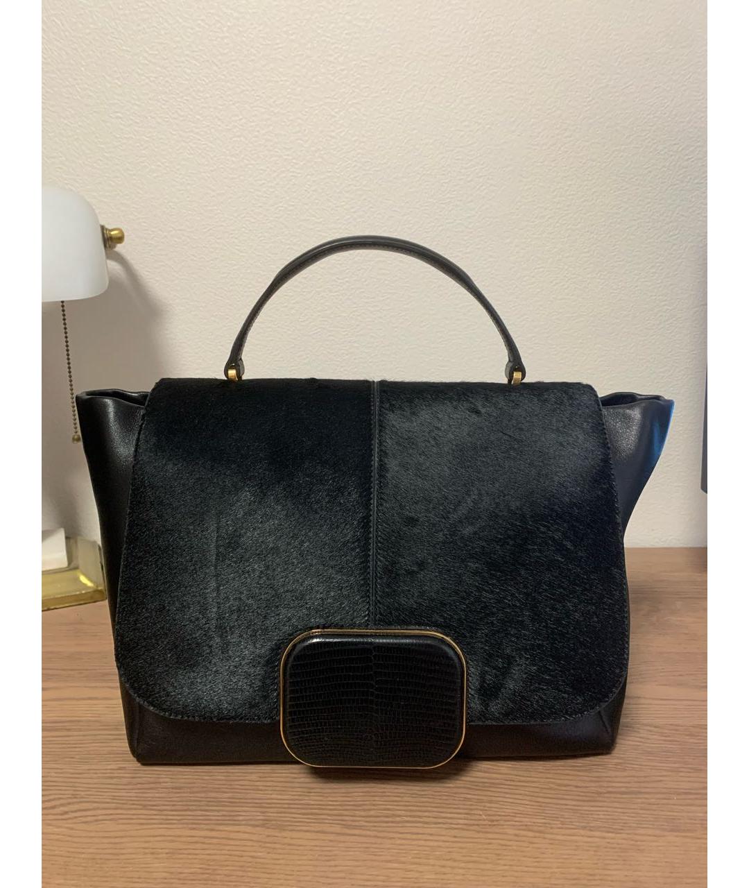 TOD'S Черная кожаная сумка с короткими ручками, фото 8