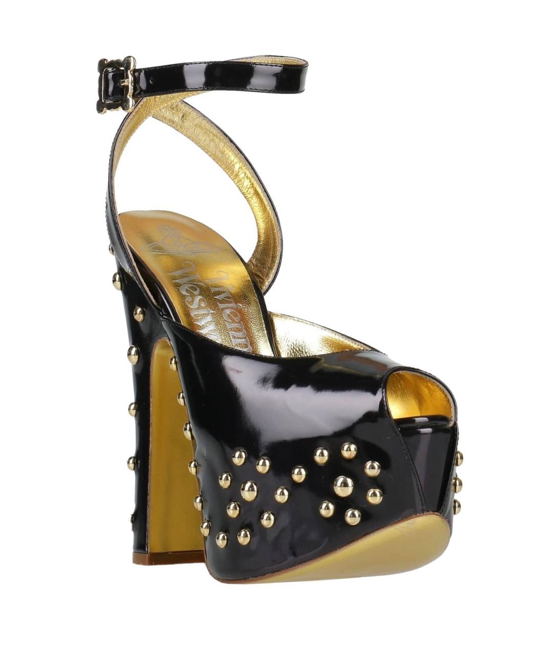 VIVIENNE WESTWOOD Черные босоножки из лакированной кожи, фото 2