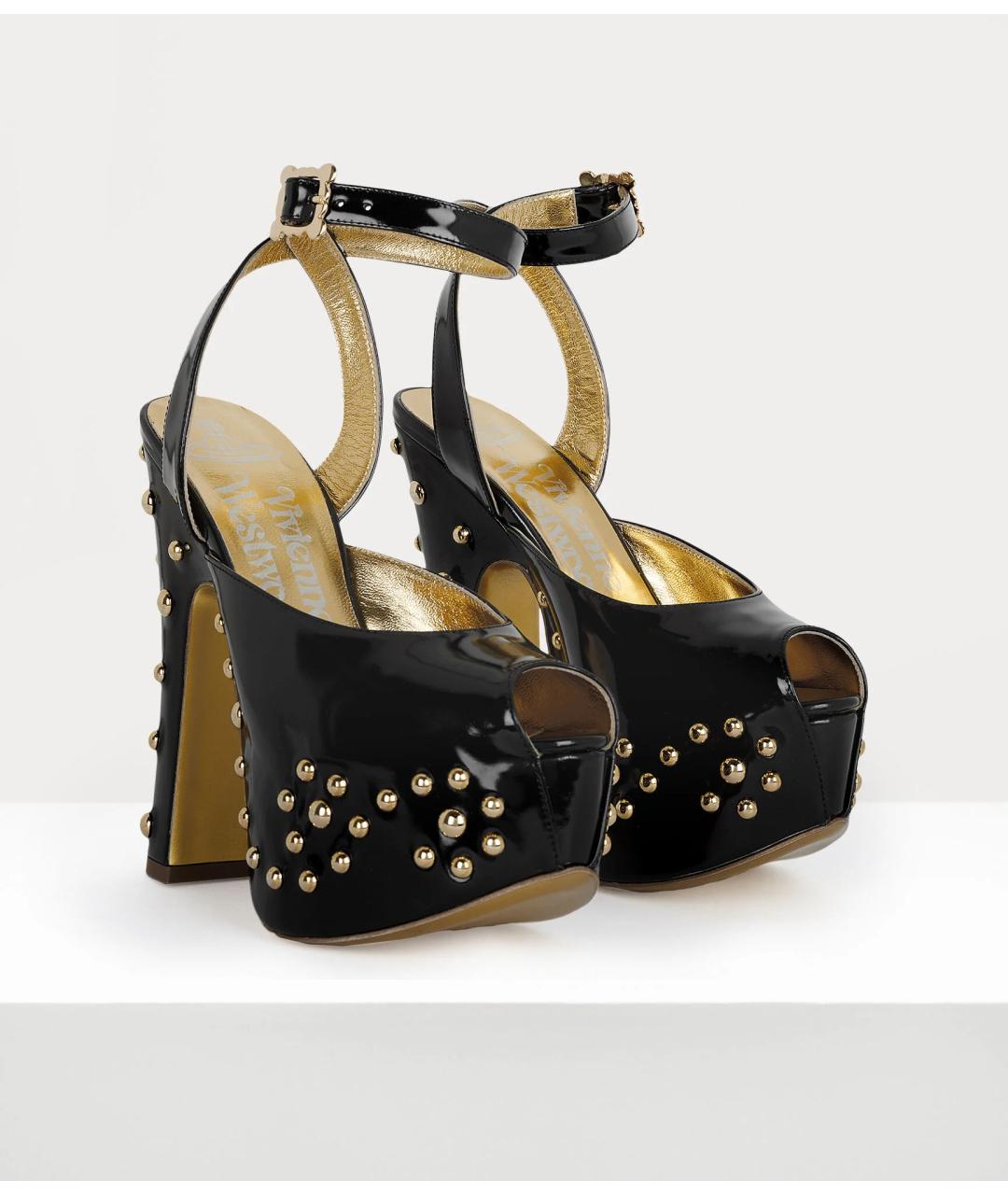 VIVIENNE WESTWOOD Черные босоножки из лакированной кожи, фото 8