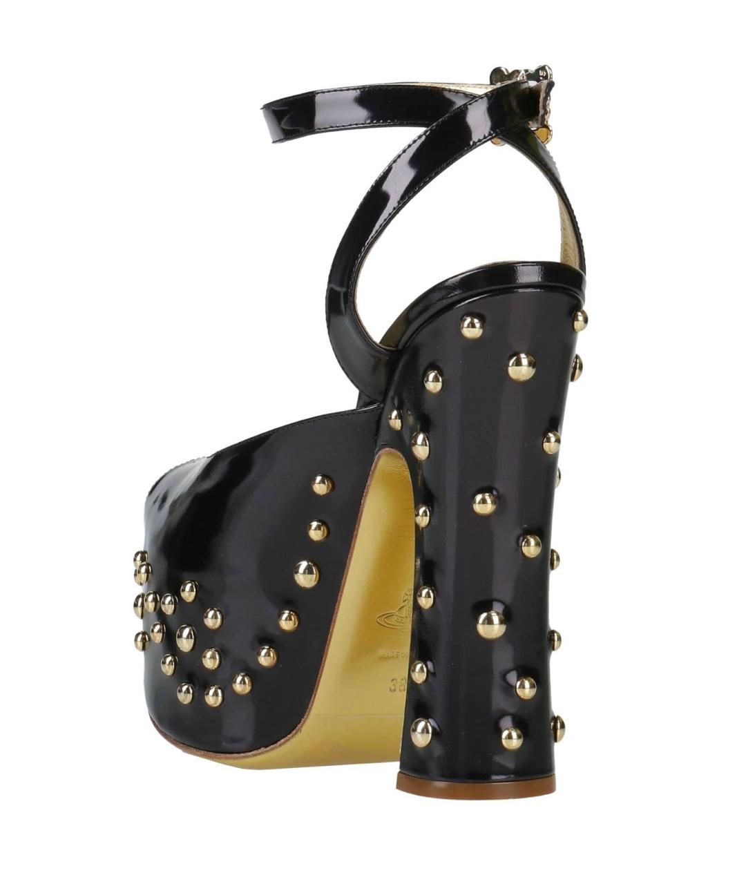 VIVIENNE WESTWOOD Черные босоножки из лакированной кожи, фото 4