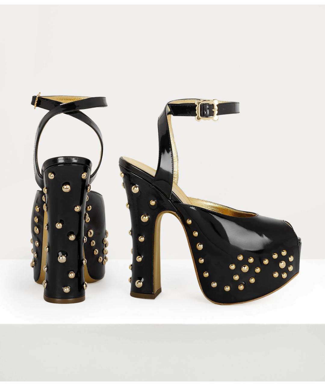 VIVIENNE WESTWOOD Черные босоножки из лакированной кожи, фото 7