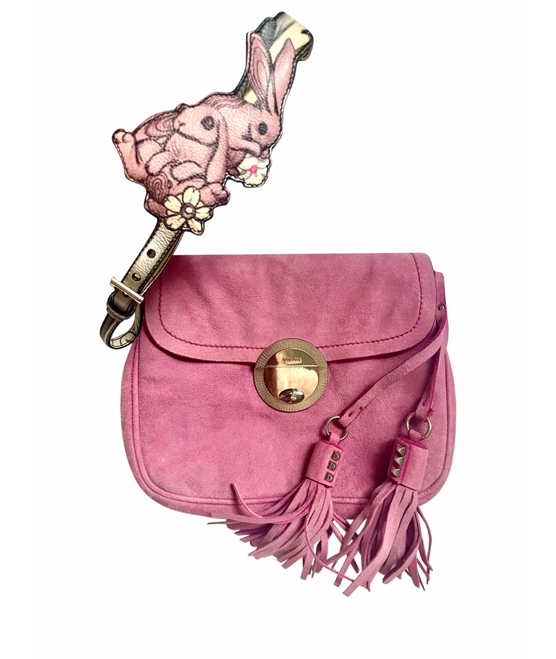 PRADA Розовая замшевая сумка с короткими ручками, фото 1