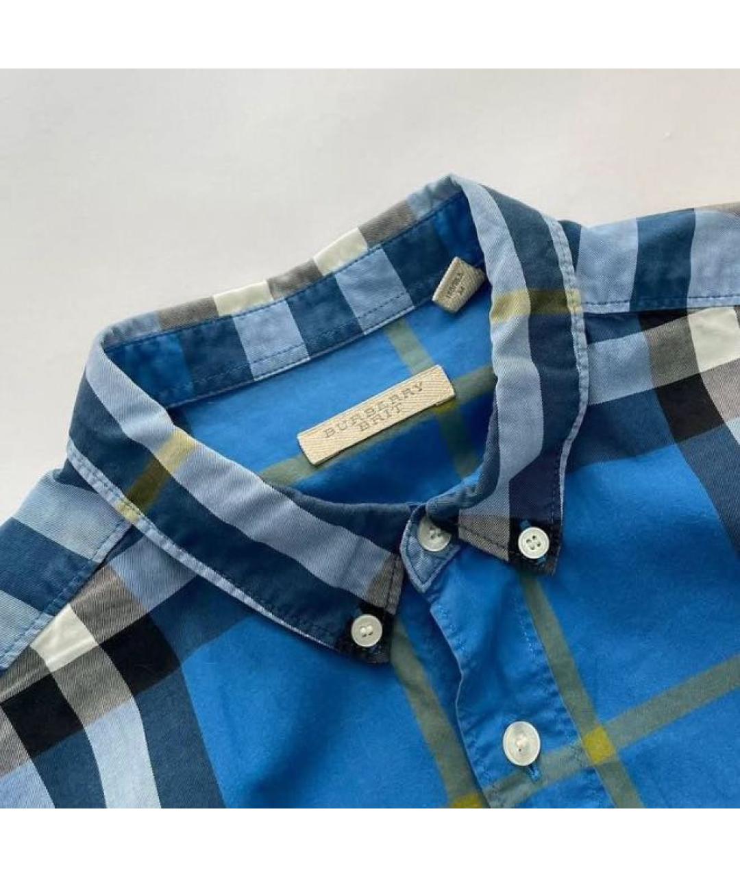 BURBERRY Синяя хлопковая кэжуал рубашка, фото 4