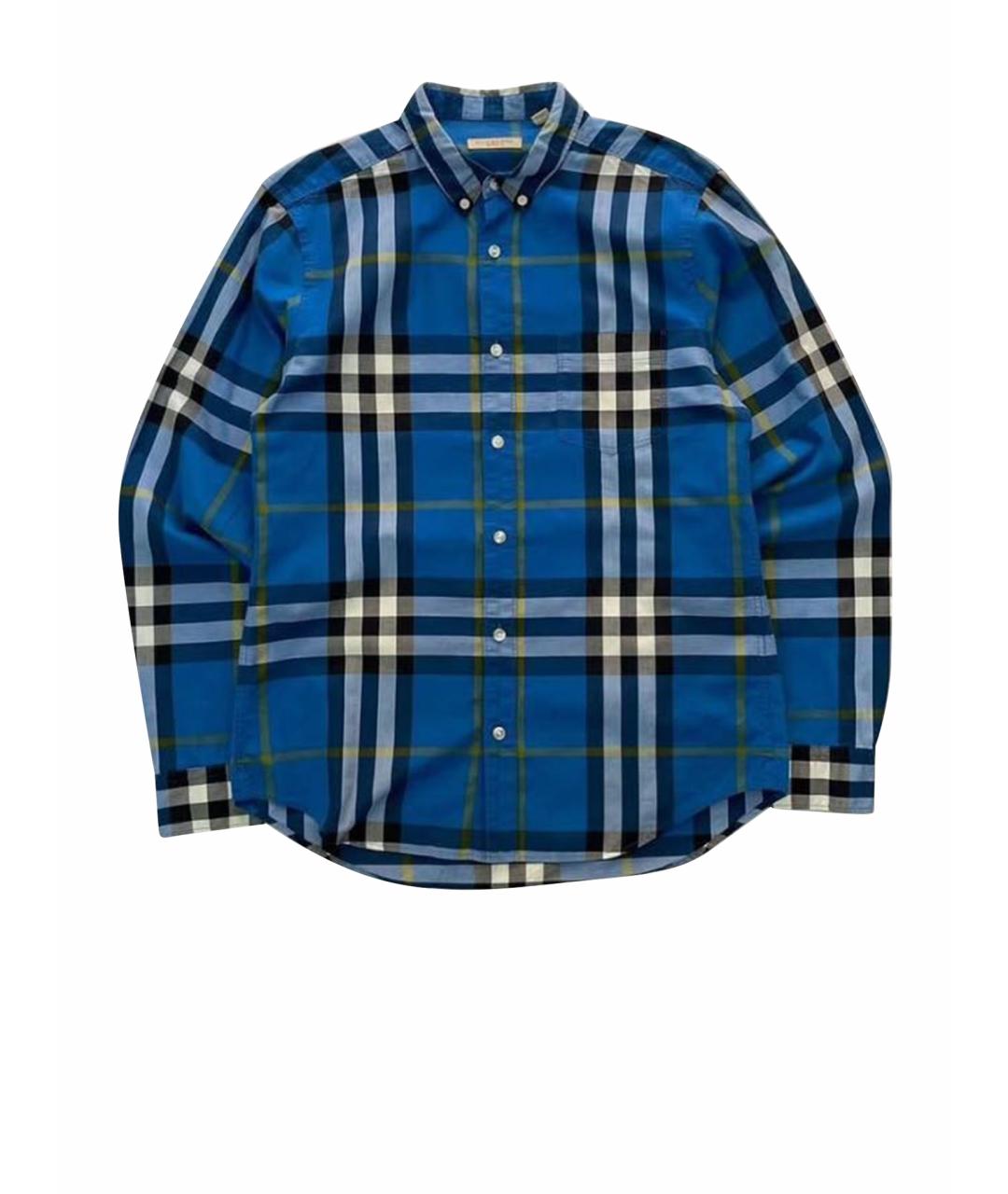 BURBERRY Синяя хлопковая кэжуал рубашка, фото 1