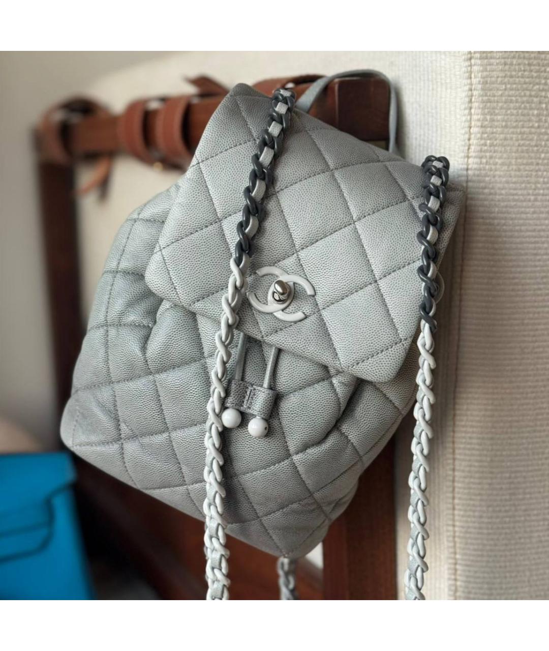 CHANEL Серый кожаный рюкзак, фото 2