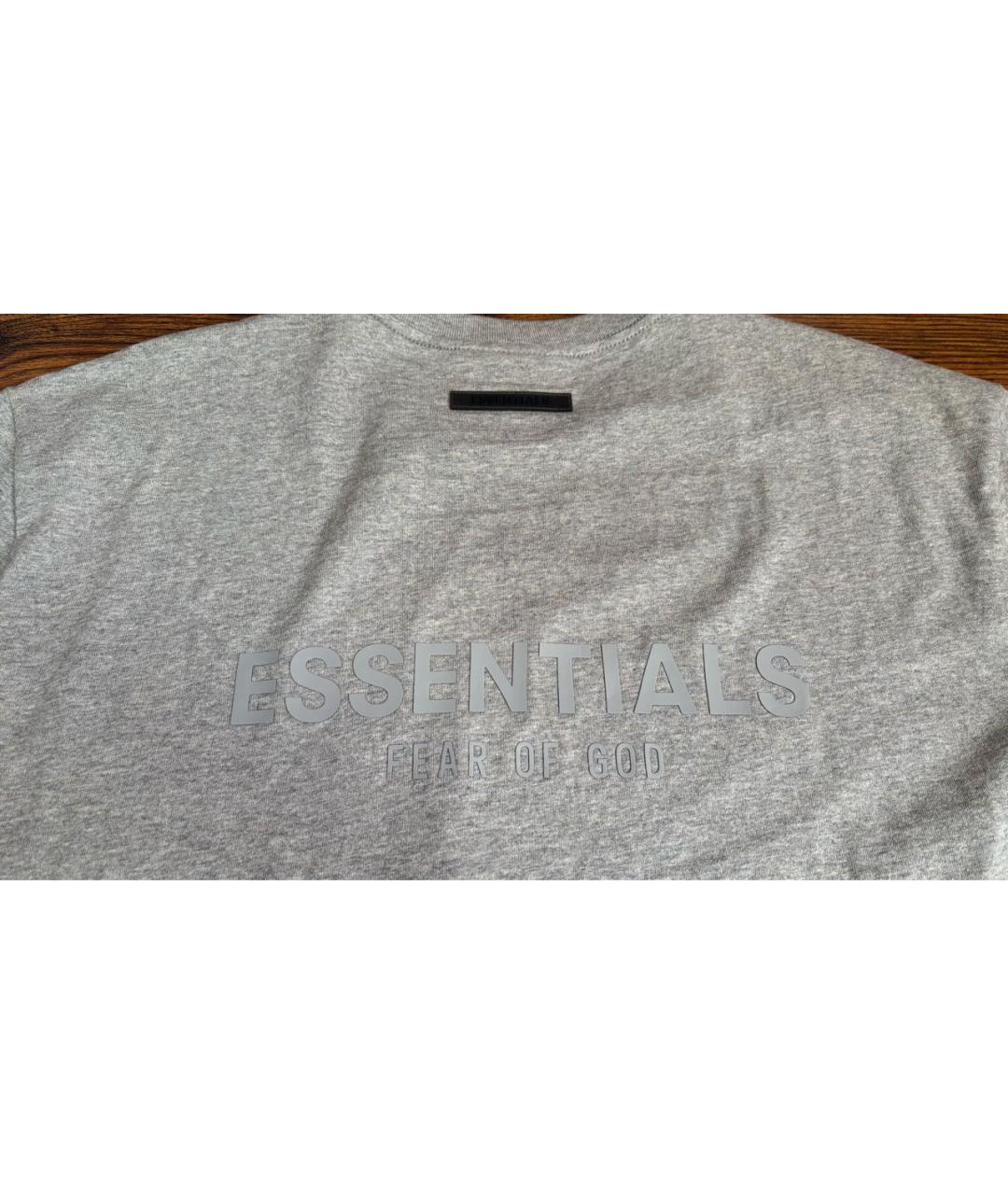 FEAR OF GOD ESSENTIALS Серая хлопковая футболка, фото 3