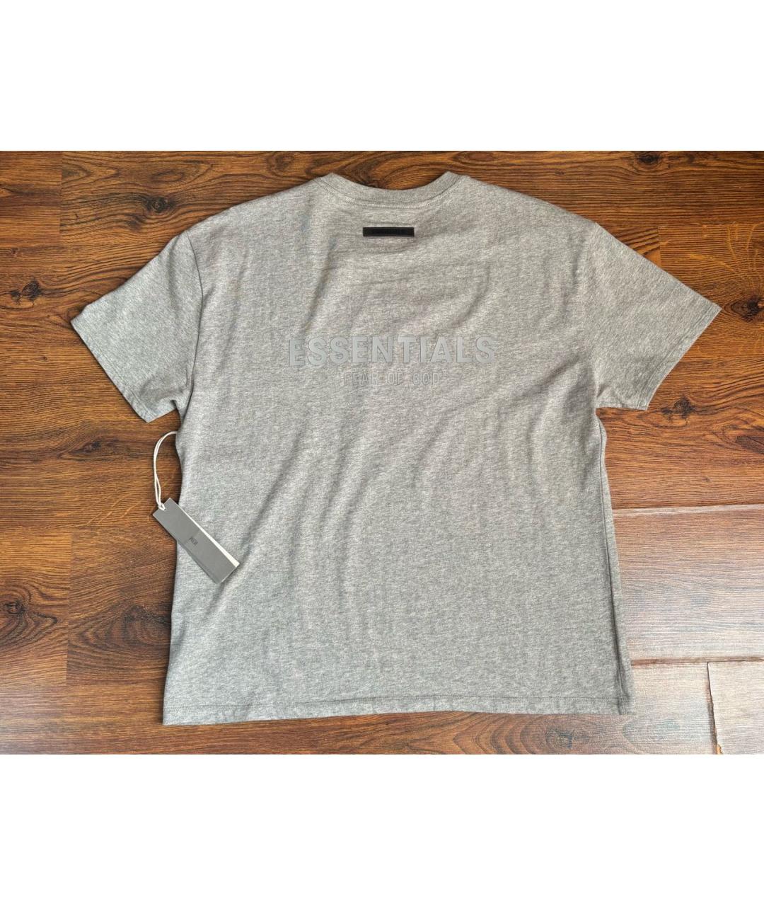 FEAR OF GOD ESSENTIALS Серая хлопковая футболка, фото 2