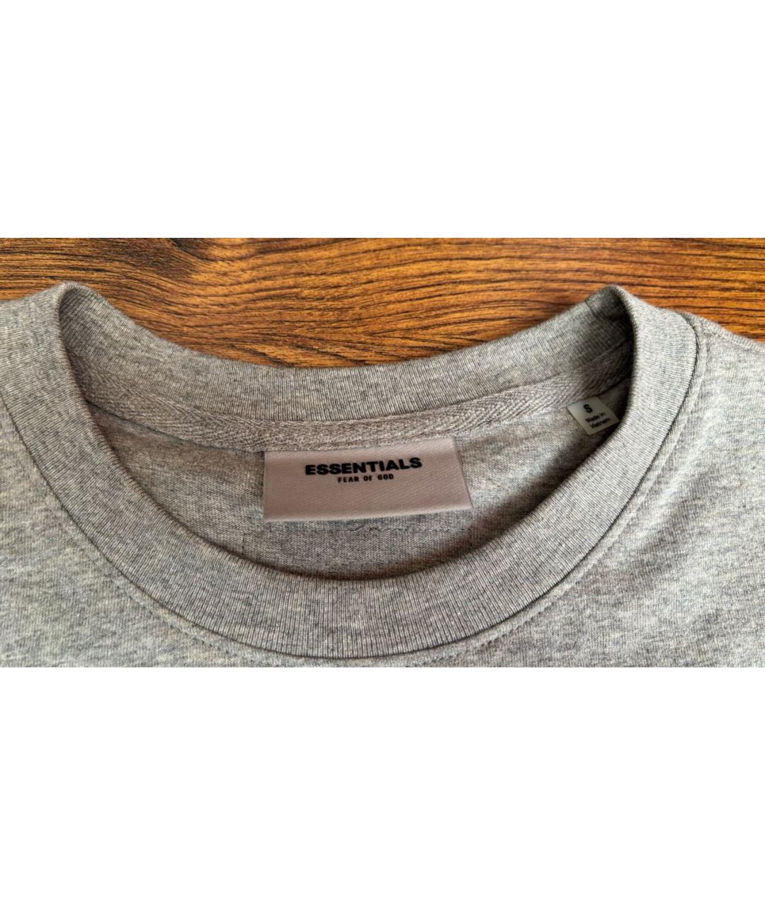 FEAR OF GOD ESSENTIALS Серая хлопковая футболка, фото 4