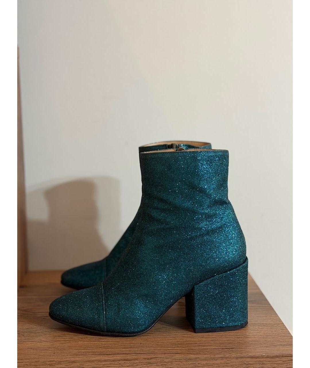 DRIES VAN NOTEN Зеленые кожаные ботильоны, фото 2