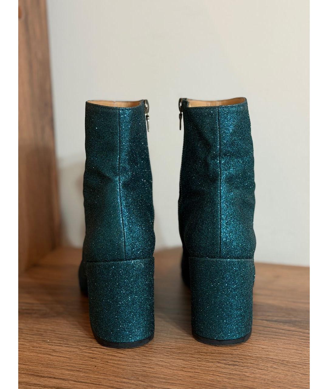 DRIES VAN NOTEN Зеленые кожаные ботильоны, фото 4