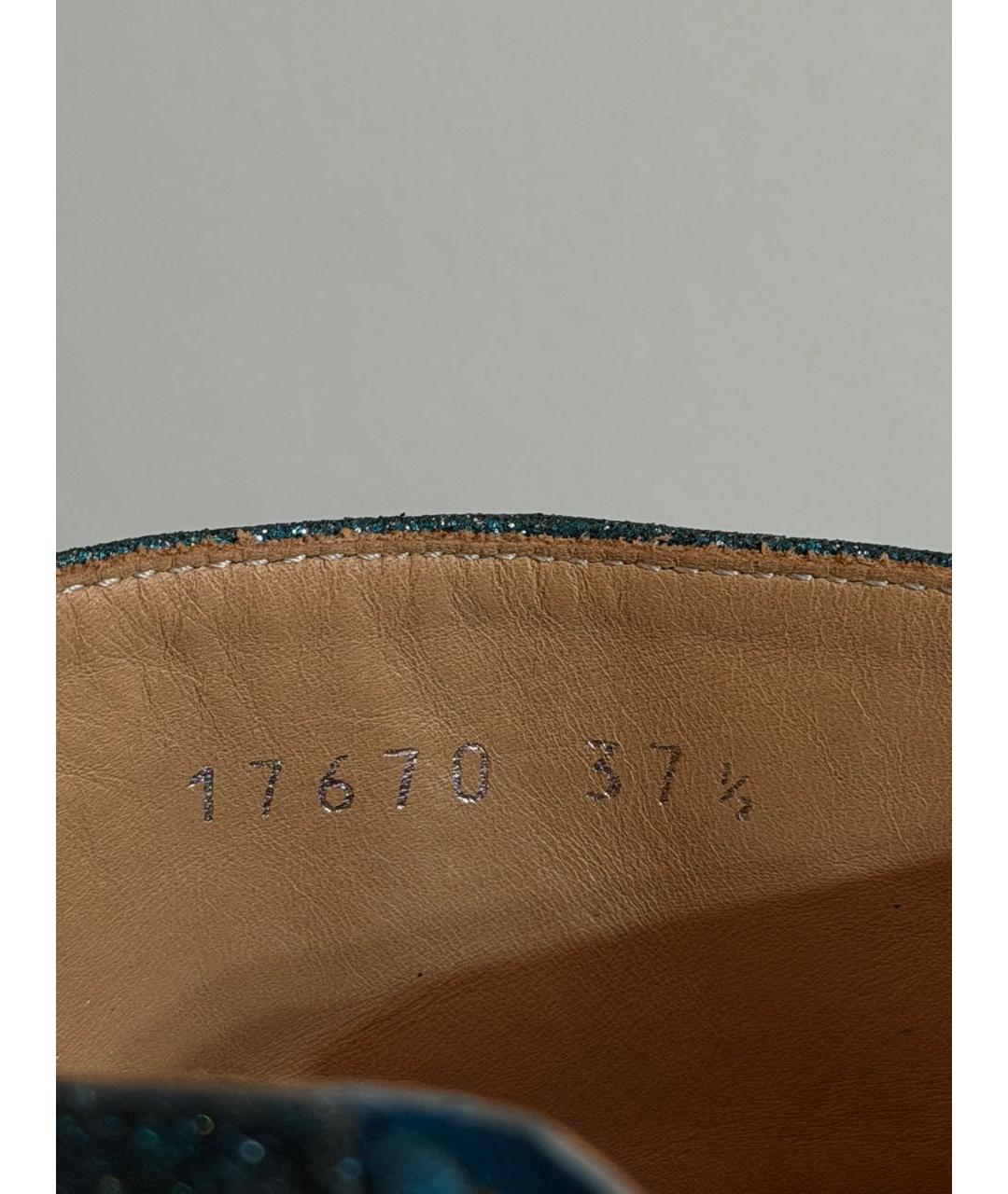 DRIES VAN NOTEN Зеленые кожаные ботильоны, фото 7