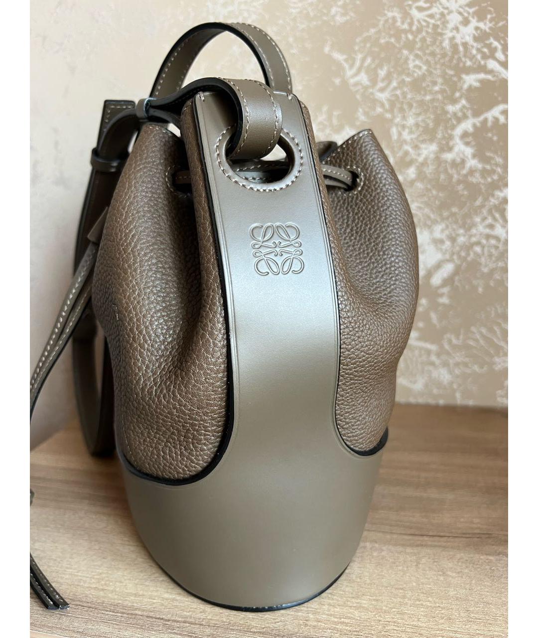 LOEWE Хаки кожаная сумка через плечо, фото 5