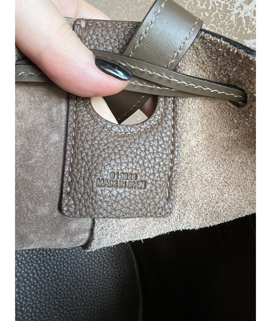 LOEWE Хаки кожаная сумка через плечо, фото 7