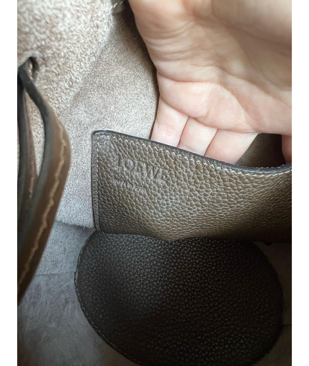 LOEWE Хаки кожаная сумка через плечо, фото 8