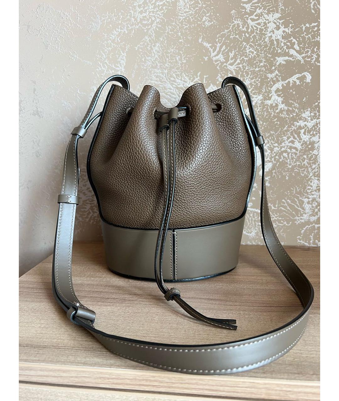 LOEWE Хаки кожаная сумка через плечо, фото 9