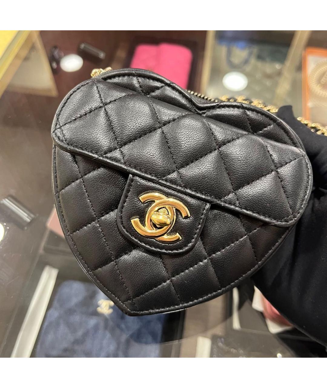 CHANEL Черная кожаная сумка через плечо, фото 6