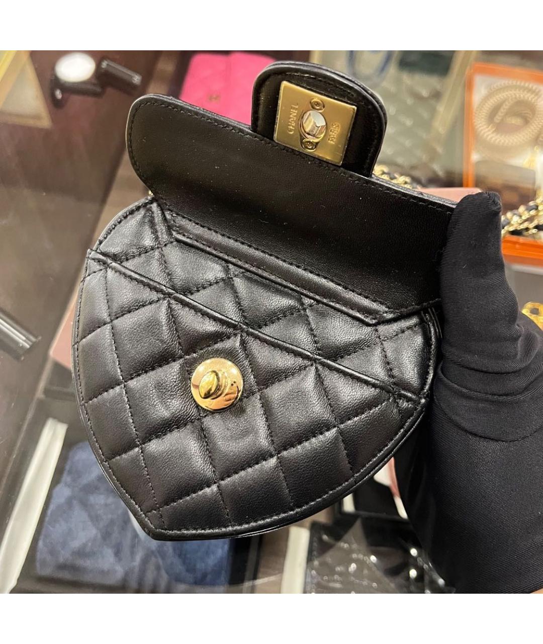 CHANEL Черная кожаная сумка через плечо, фото 2