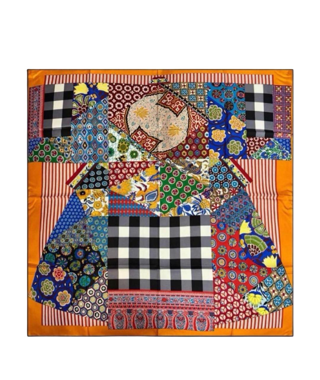 HERMES Мульти шелковый платок, фото 1