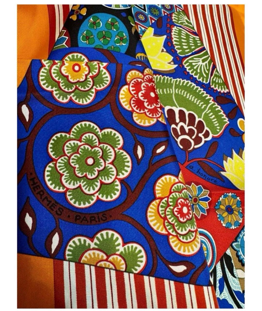 HERMES Мульти шелковый платок, фото 2