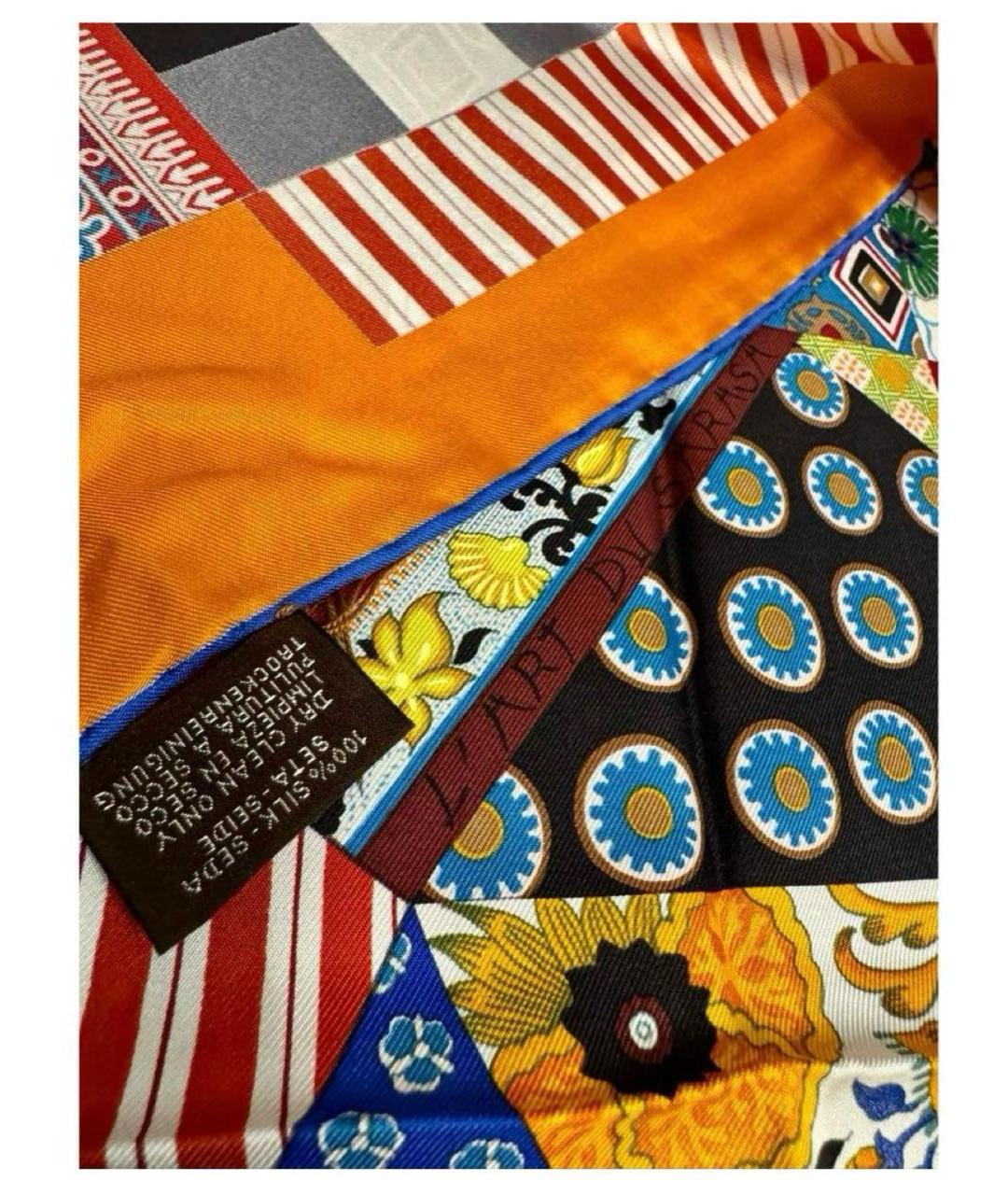 HERMES Мульти шелковый платок, фото 3