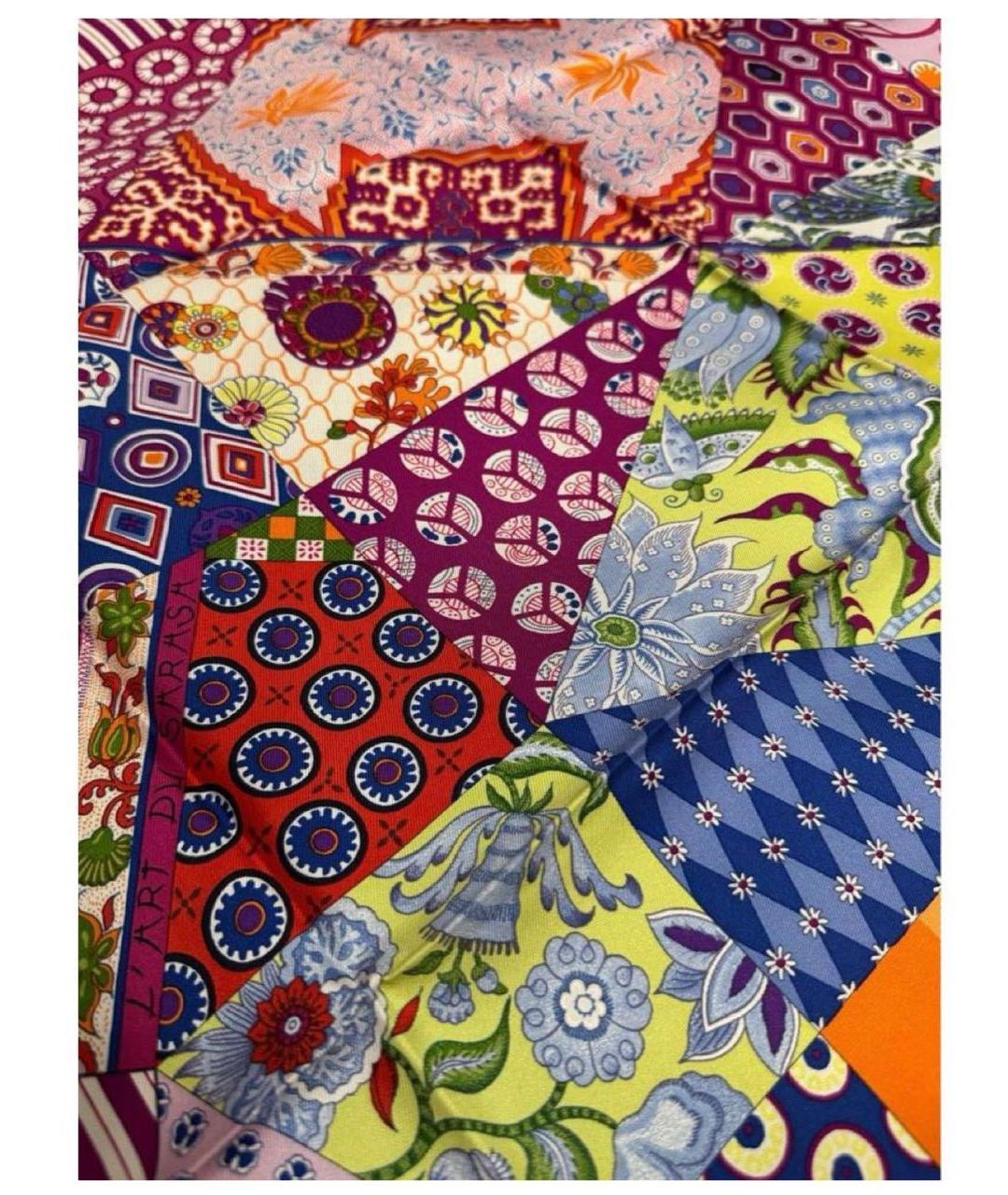 HERMES Мульти шелковый платок, фото 3