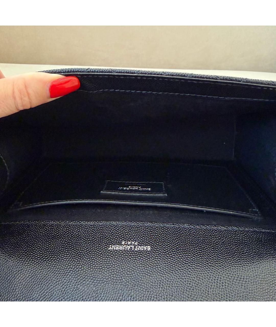 SAINT LAURENT Черная кожаная сумка через плечо, фото 4