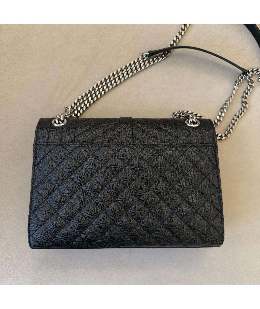 SAINT LAURENT Черная кожаная сумка через плечо, фото 3