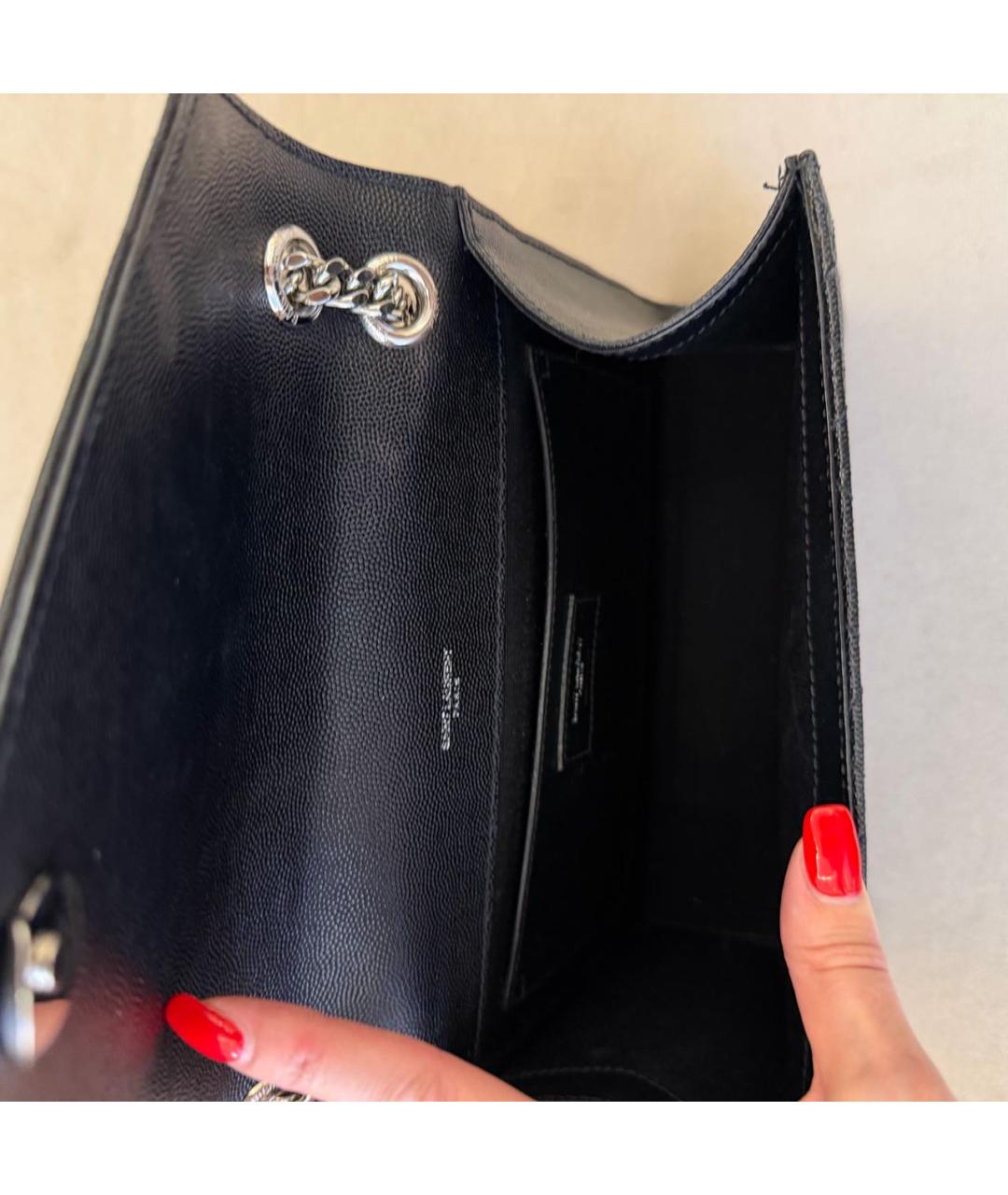 SAINT LAURENT Черная кожаная сумка через плечо, фото 7