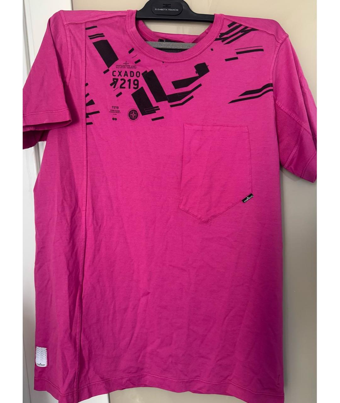 STONE ISLAND SHADOW PROJECT Фуксия хлопковая футболка, фото 2