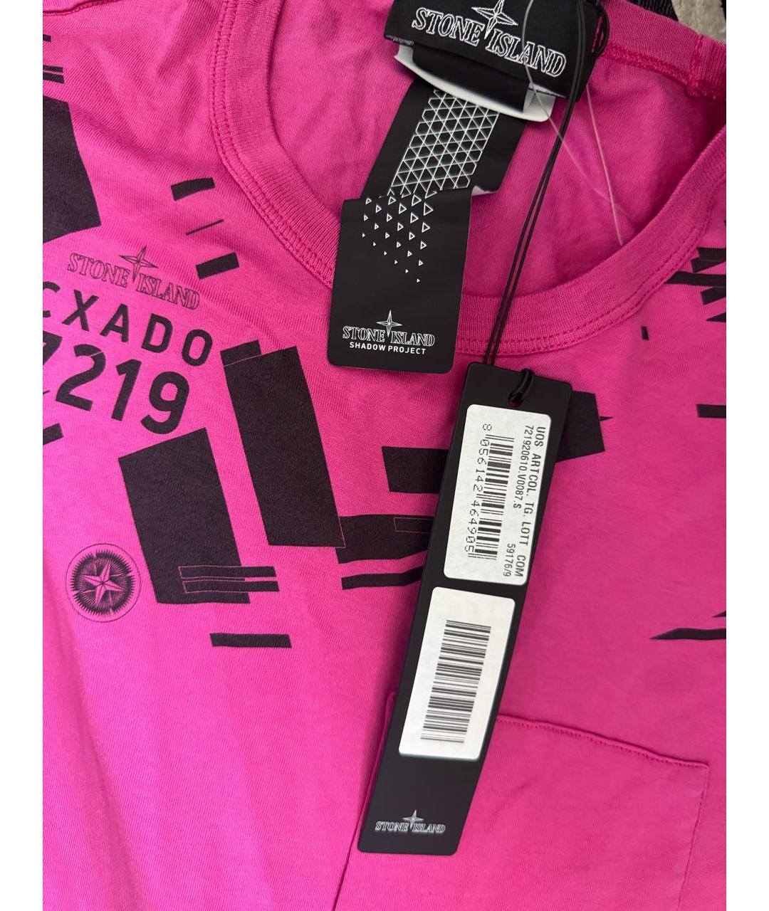 STONE ISLAND SHADOW PROJECT Фуксия хлопковая футболка, фото 5