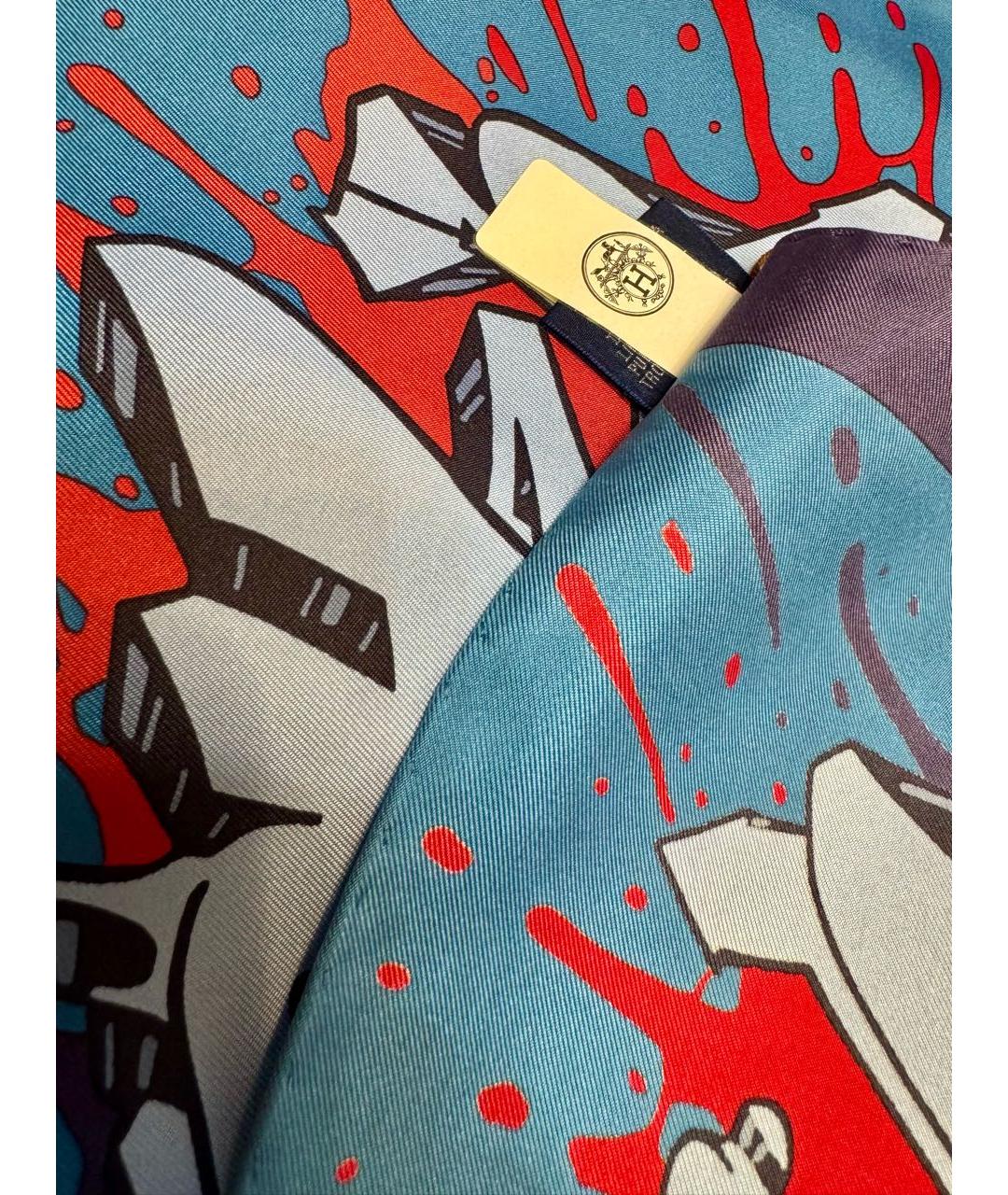 HERMES Мульти шелковый платок, фото 2