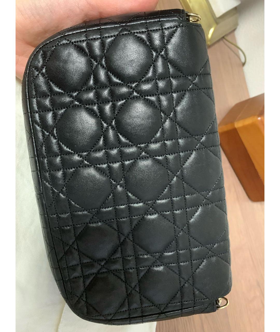 CHRISTIAN DIOR Черная кожаная сумка через плечо, фото 5