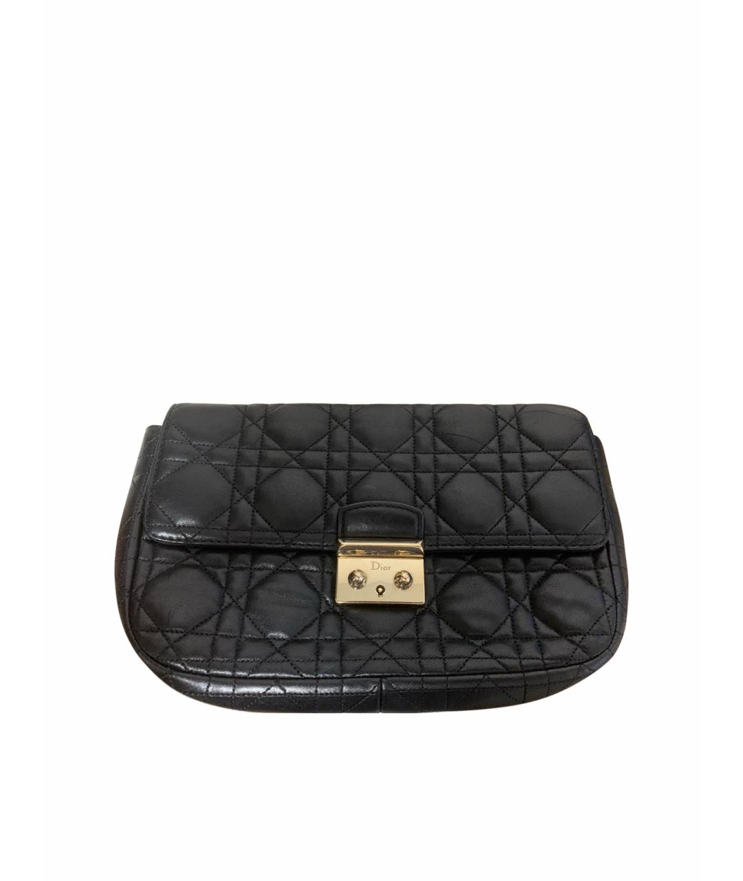 CHRISTIAN DIOR Черная кожаная сумка через плечо, фото 1