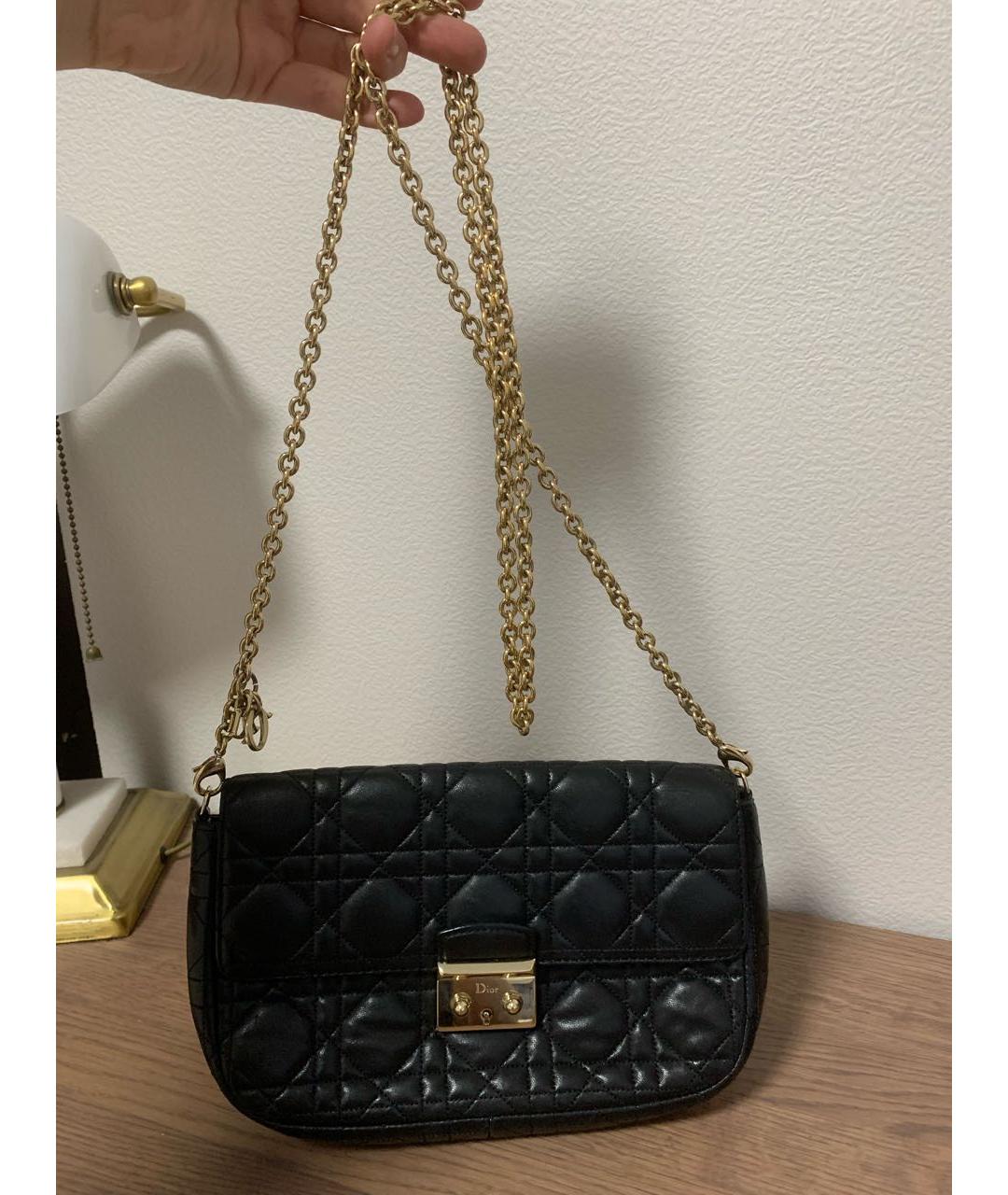 CHRISTIAN DIOR Черная кожаная сумка через плечо, фото 2