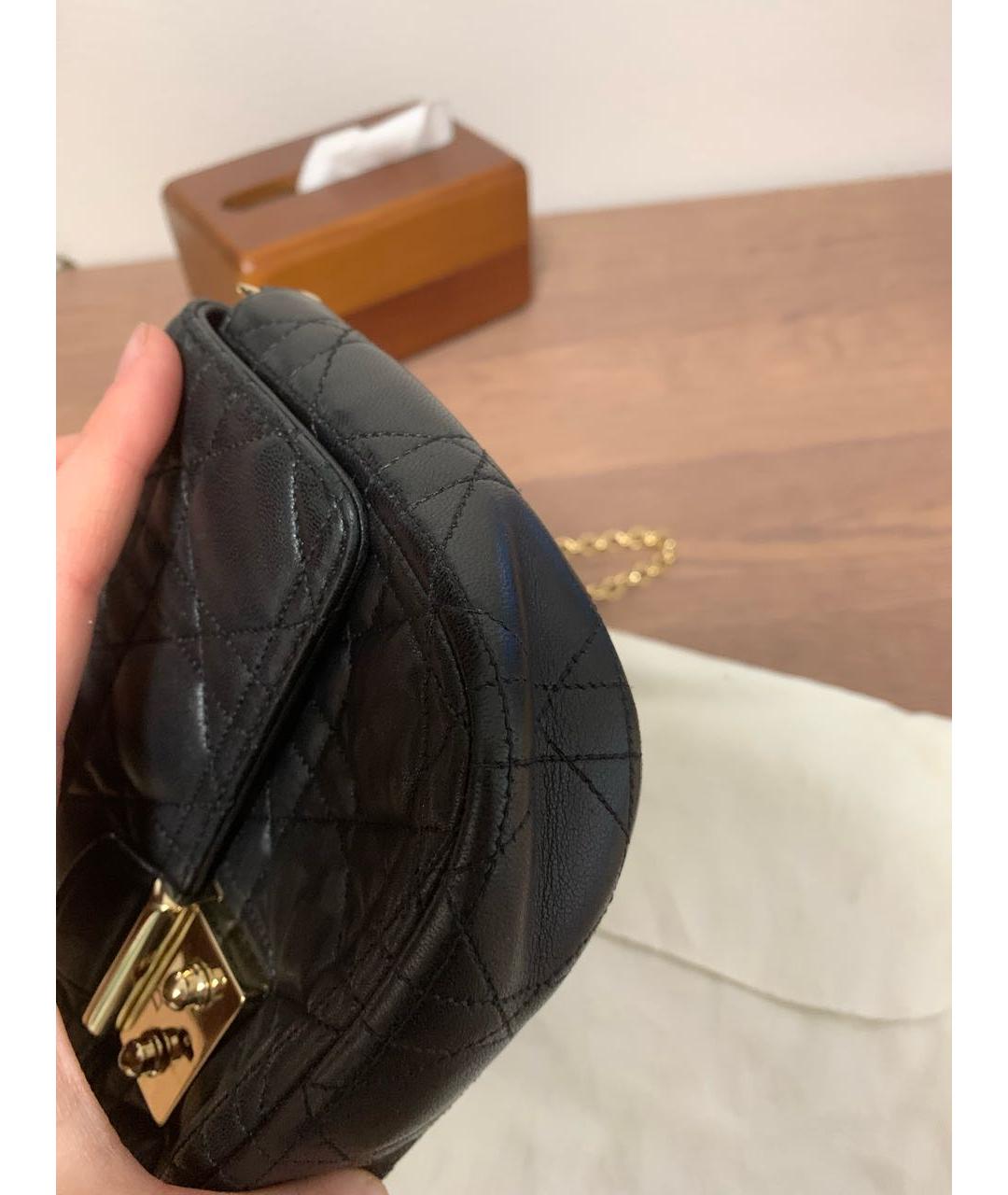 CHRISTIAN DIOR Черная кожаная сумка через плечо, фото 4