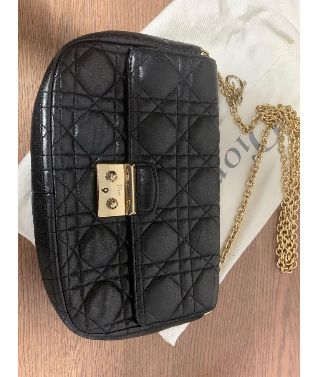 CHRISTIAN DIOR Черная кожаная сумка через плечо, фото 8