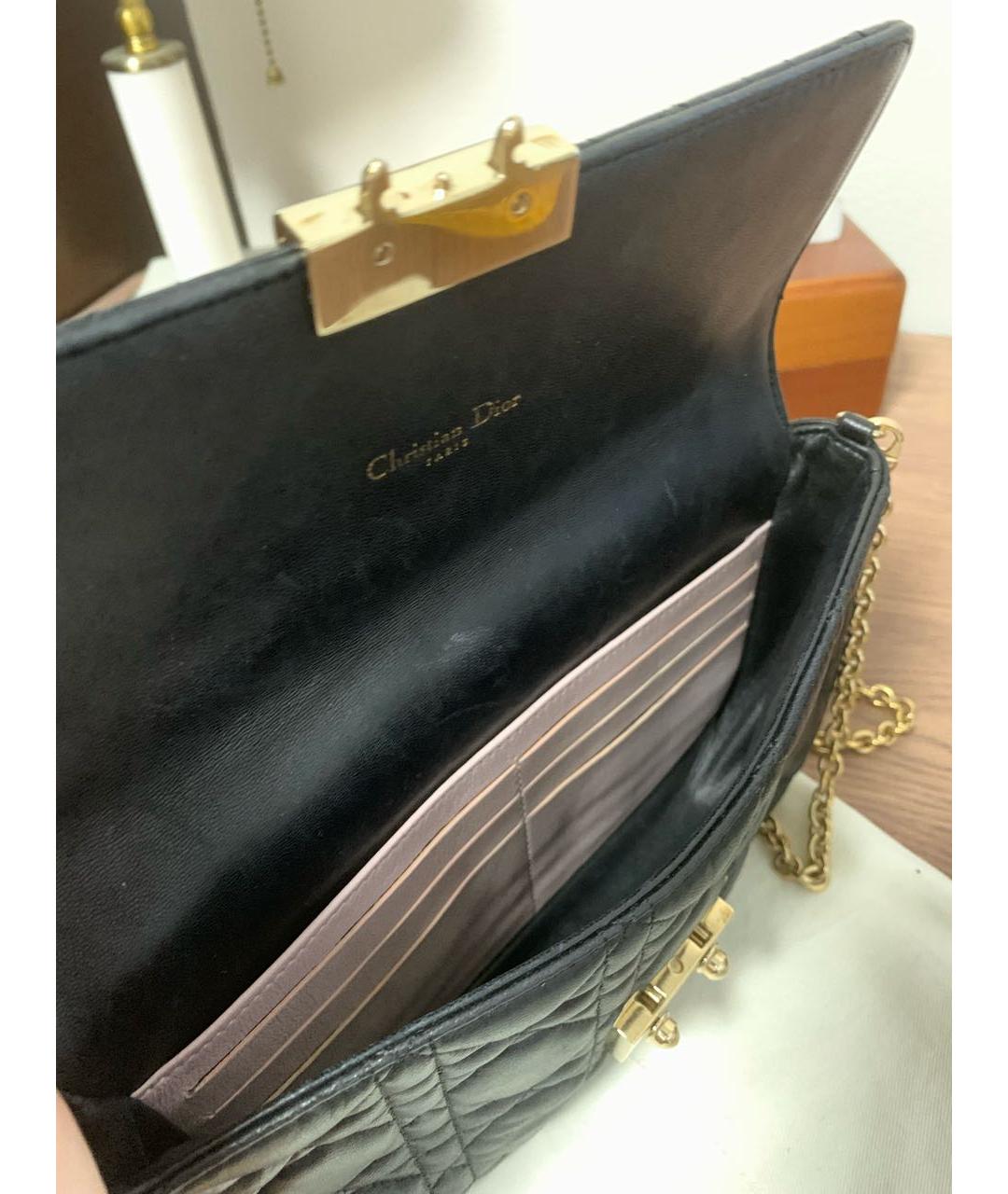 CHRISTIAN DIOR Черная кожаная сумка через плечо, фото 6