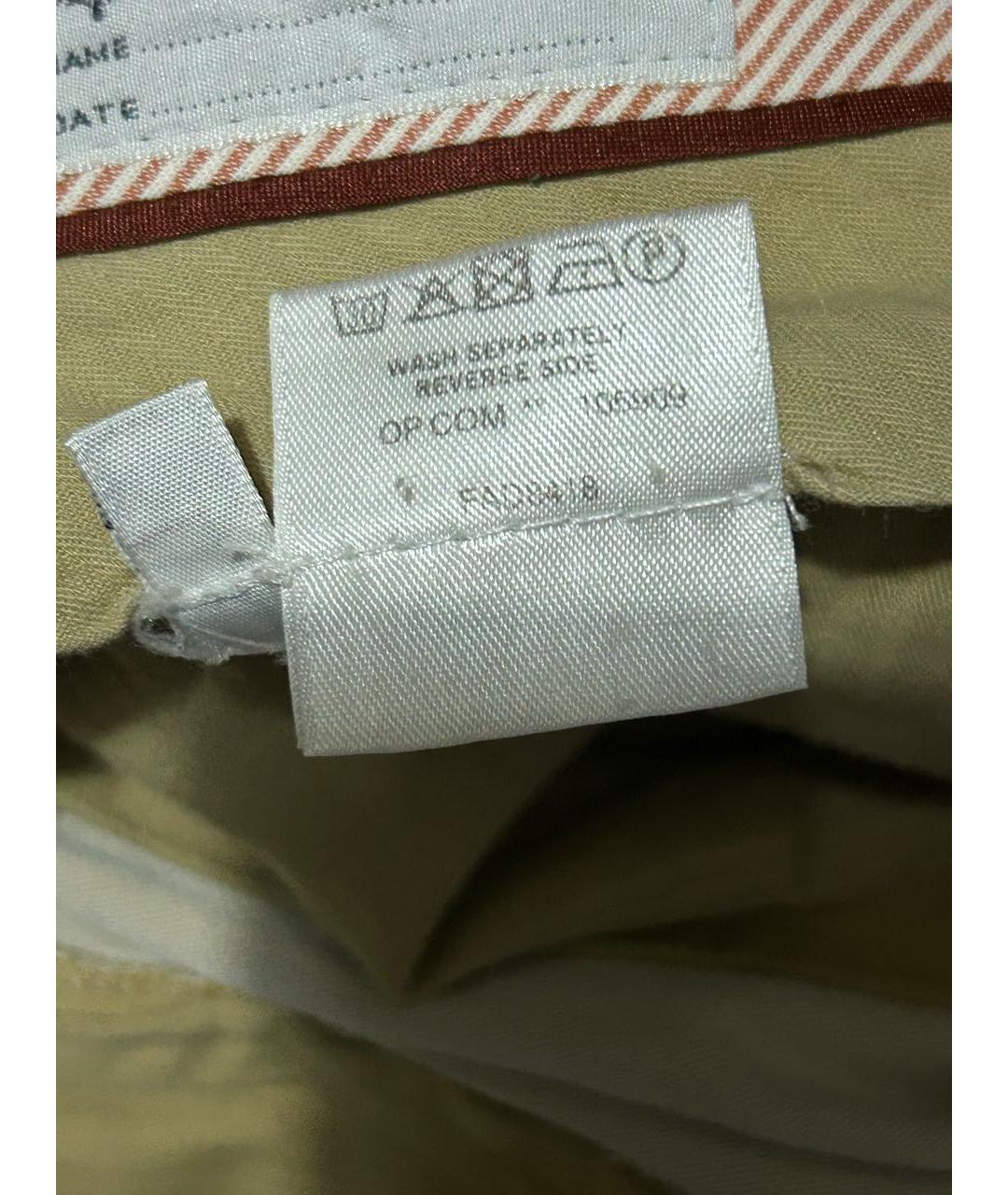 LORO PIANA Бежевые хлопковые брюки чинос, фото 5