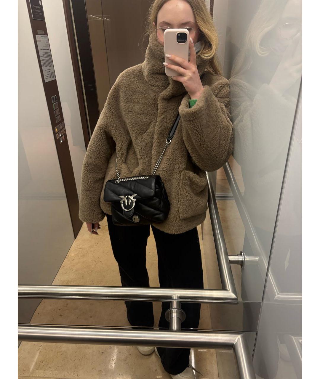 PINKO Черная кожаная сумка через плечо, фото 7