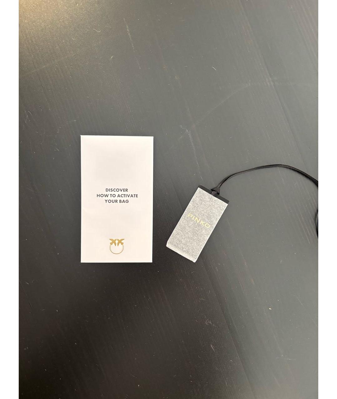 PINKO Черная кожаная сумка через плечо, фото 5