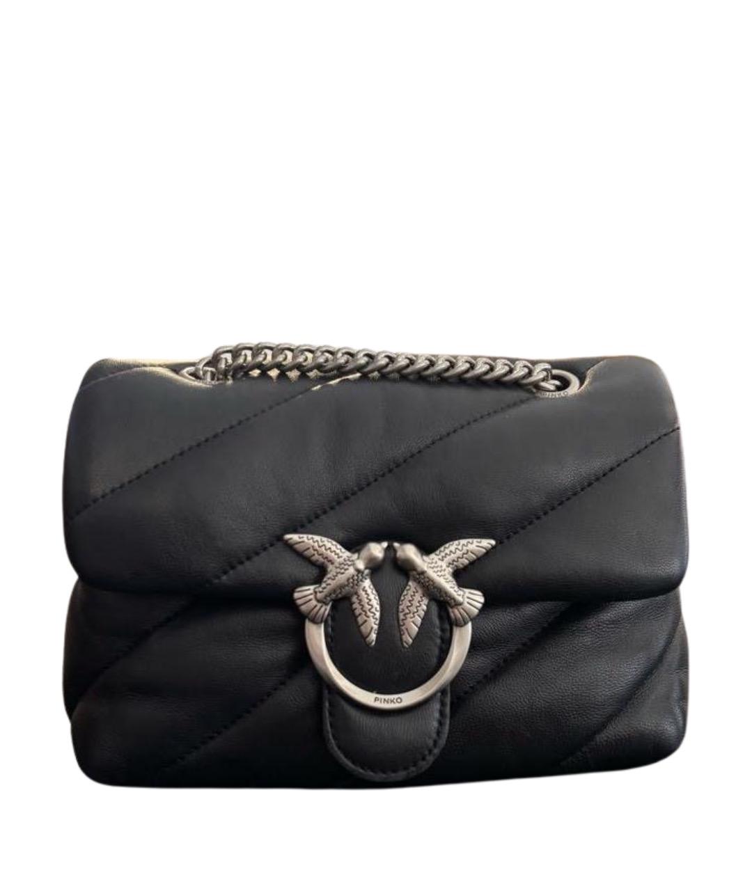 PINKO Черная кожаная сумка через плечо, фото 1