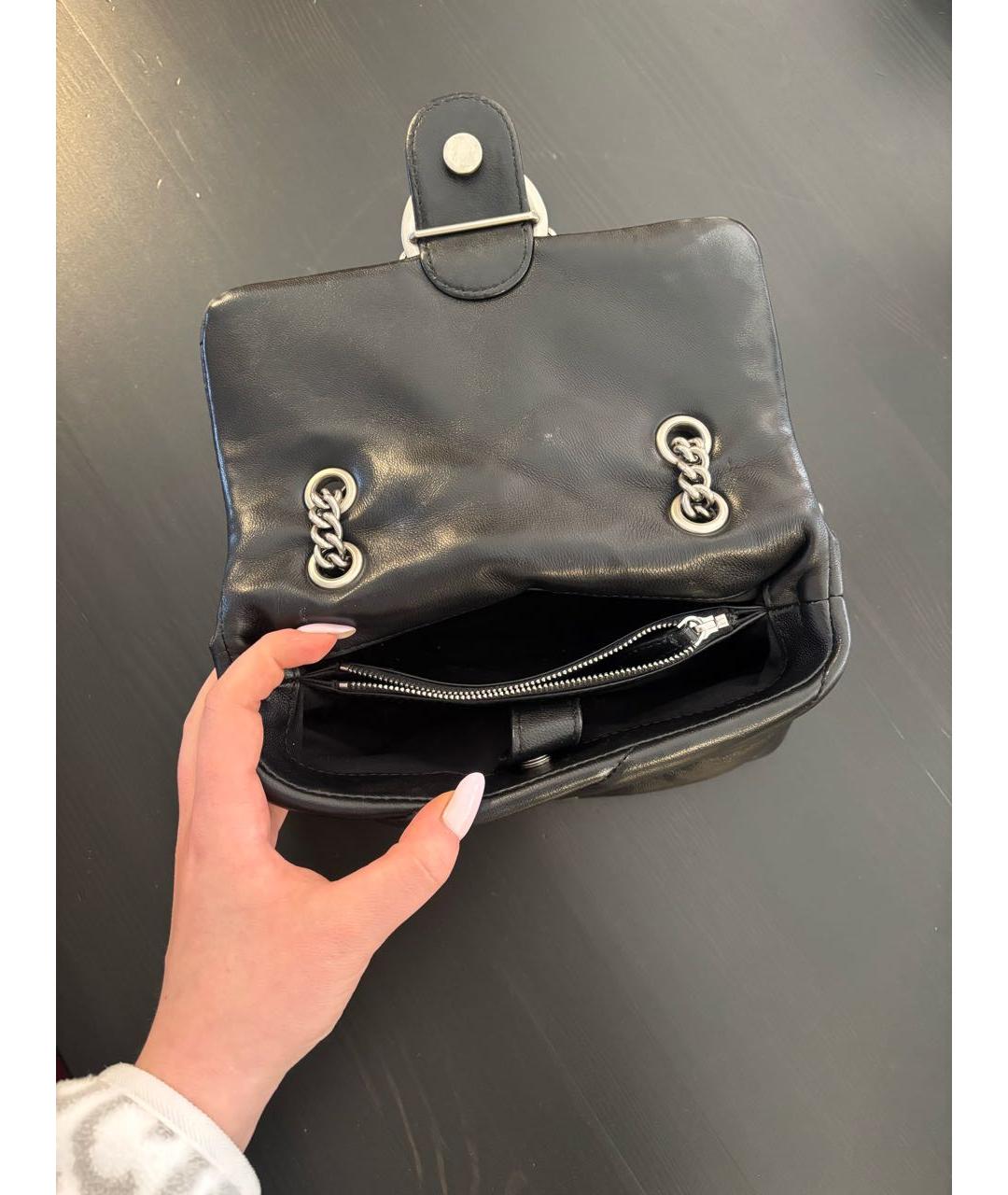 PINKO Черная кожаная сумка через плечо, фото 4