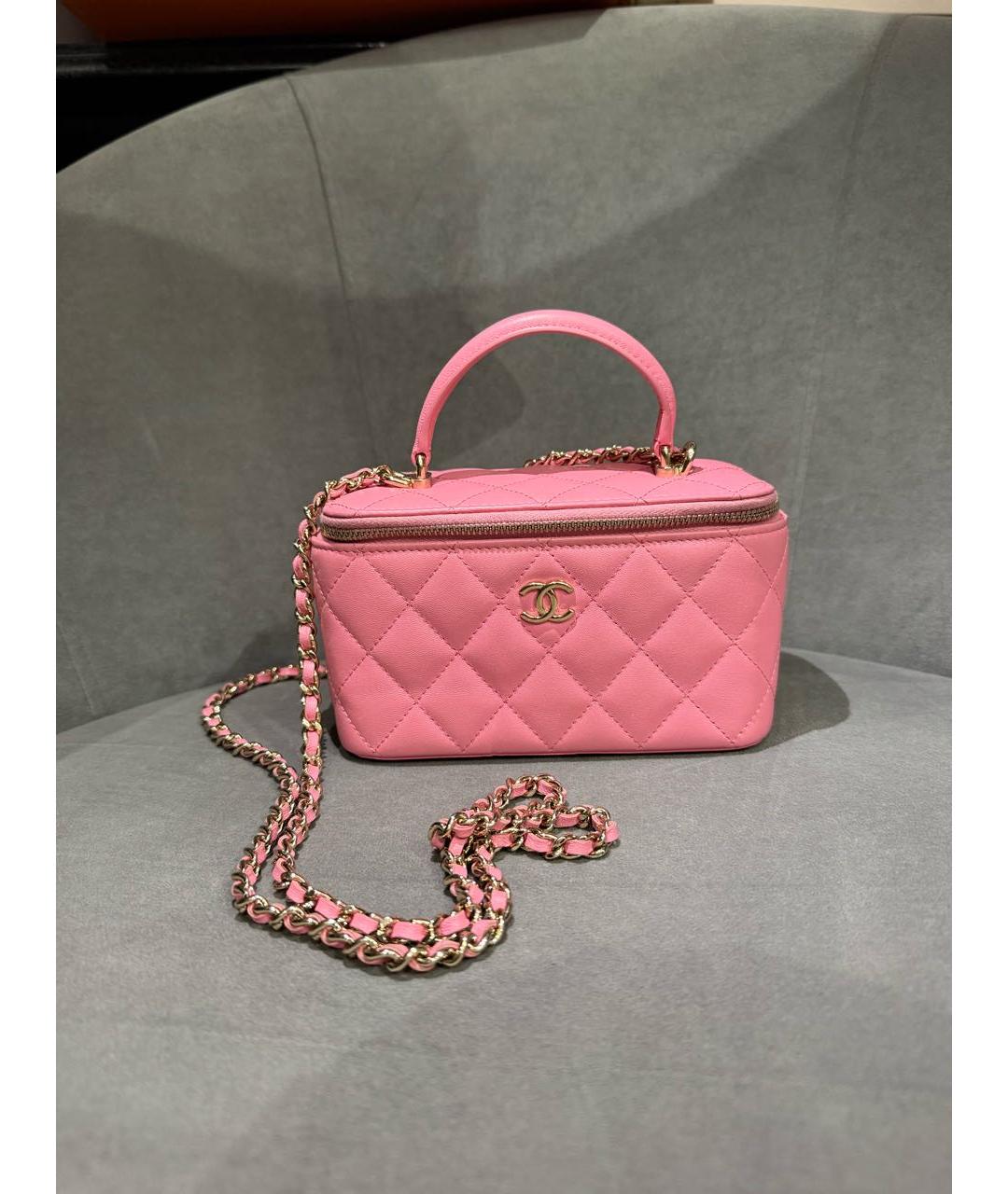 CHANEL Розовая кожаная сумка через плечо, фото 2