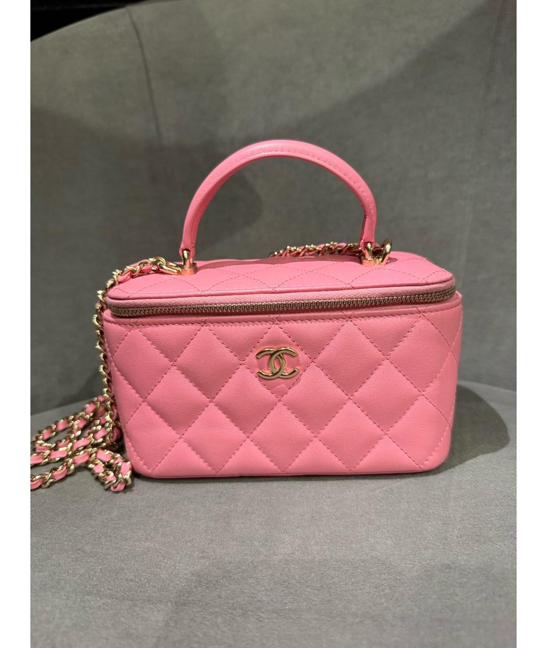 CHANEL Розовая кожаная сумка через плечо, фото 3