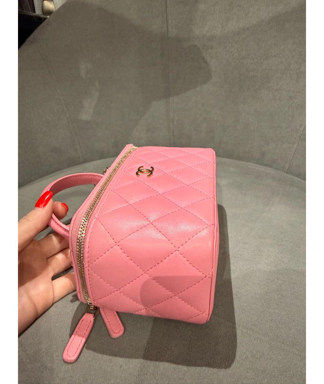 CHANEL Розовая кожаная сумка через плечо, фото 4