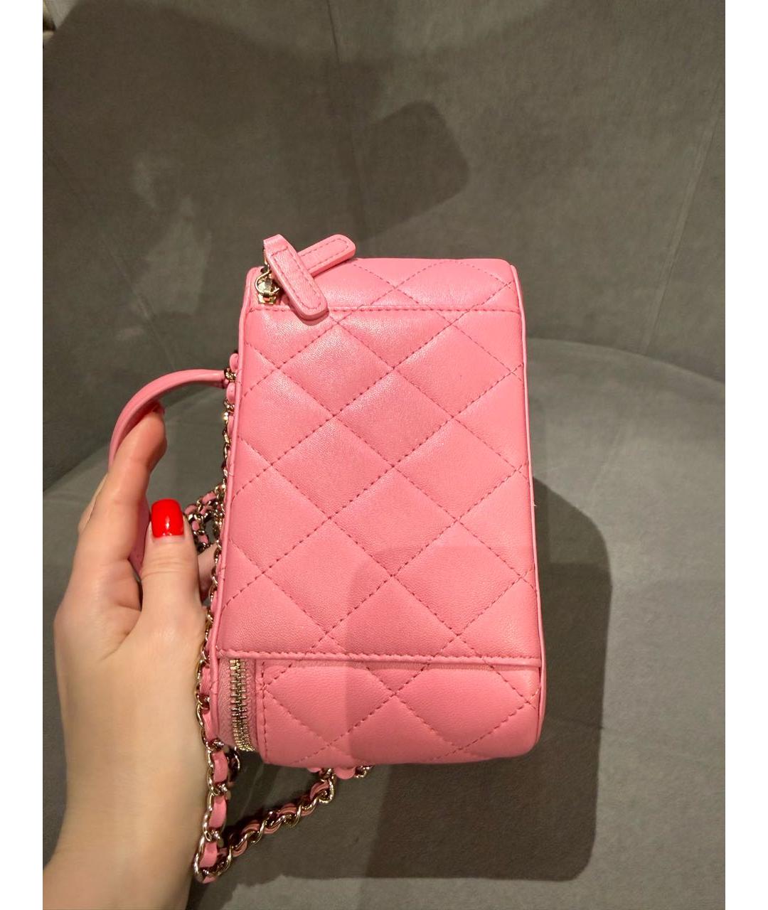 CHANEL Розовая кожаная сумка через плечо, фото 6