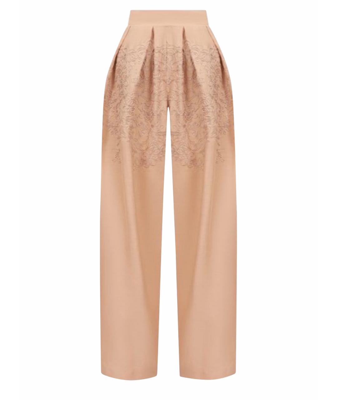 ERMANNO SCERVINO Бежевые льняные брюки широкие, фото 1